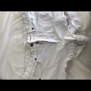 Free People white denim shorts